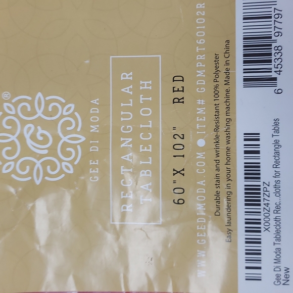 Red Tablecloth 60" x 102" - Picture 2 of 2